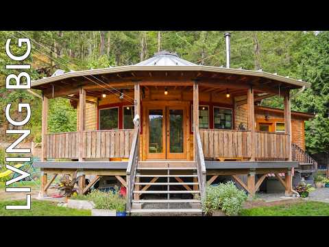 Stunning Wooden Roundhouse Elevates Traditional Yurt Design