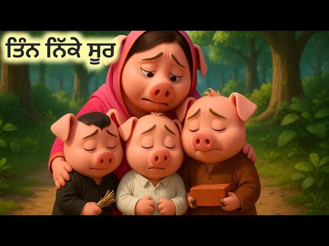 Tin Nikke Sur | Punjabi Lok Kahani | Three Little Pigs | 3D Animated Story|#cartoon| Moral Story