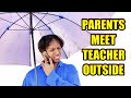 Teacher Meets Parents Outside