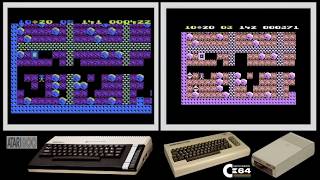 Atari 800 vs C64 : BOULDER DASH (Side by side comparison)