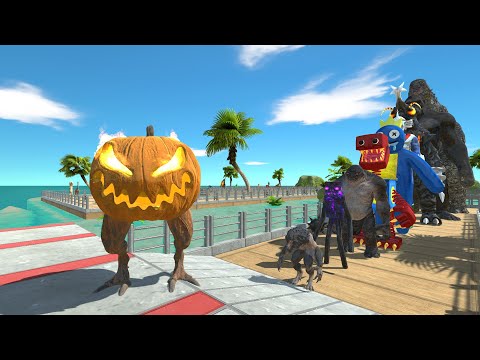 Pumkin Lantern Halloween vs Megalon OASIS DEATH RUN - Animal Revolt Battle Simulator