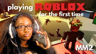 playing ROBLOX (murder mystery 2) for the first time...