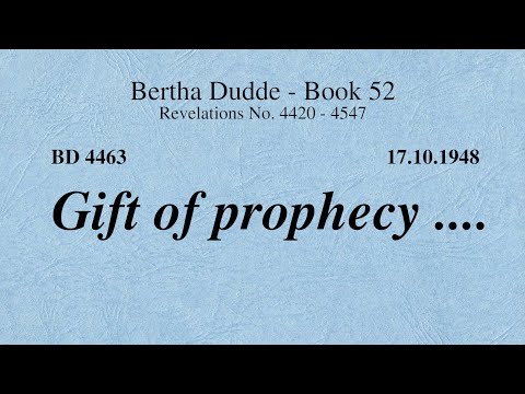 BD 4463 - GIFT OF PROPHECY ....