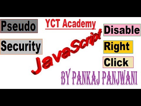 Javascript How To Block Right Click On WebPage In Hindi By Pankaj Panjwani