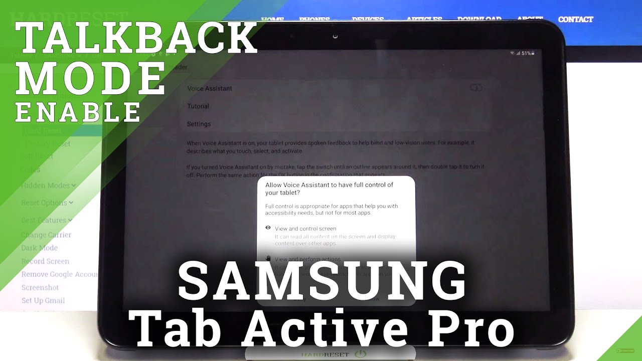 How to Enable Talkback in SAMSUNG Galaxy Tab Active Pro – Screen Reader