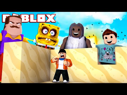 BUILDING A SAND CASTLE FORT TO SURVIVE DENIS AND HIS MONSTER ATTACKS! | Roblox Gameplay