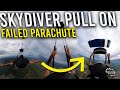 A Parachute Fails To Open Then Skydiver Manages To Pull On It To Fix It
