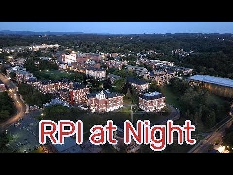 Rensselaer Polytechnic Institute at Night - 4k Drone Video