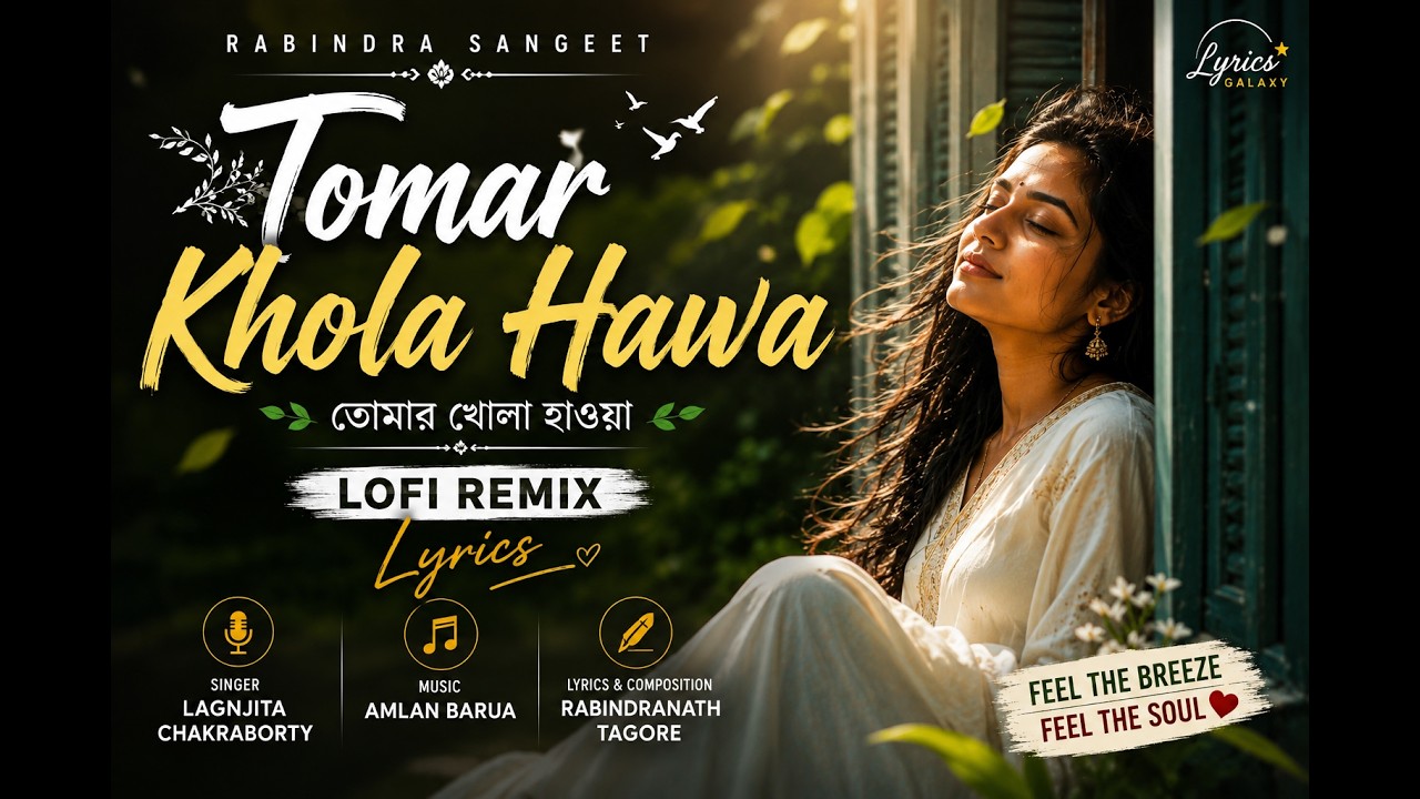 Tomar Khola Hawa | তোমার খোলা হাওয়া | Lagnajita Chakraborty | Amlan Barua | Lofi Remix | Lyrics