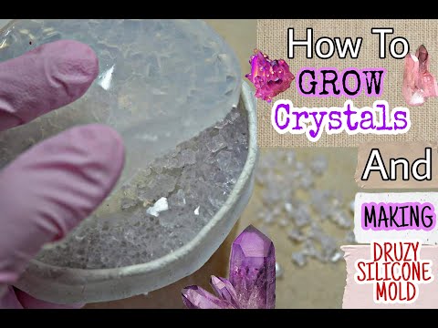 How to make Crystal Druzy mold inserts for Resin Coasters | How to Grow Crystals at home
