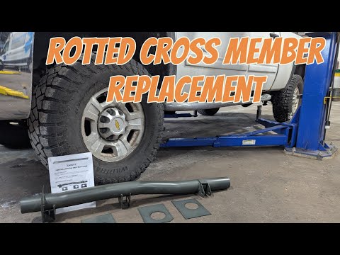 Rotted gas tank cross member replacement Chevy Silverado 2500