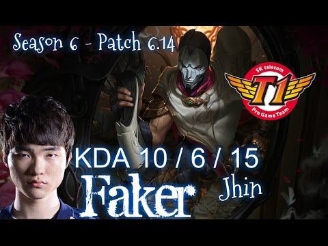 SKT T1 Faker JHIN vs RYZE Mid - Patch 6.14 KR Ranked | League of Legends