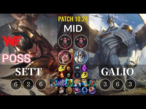 WE Poss Sett vs Galio Mid - KR Patch 10.24