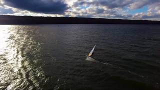 Windsurfing on Cayuga Lake - October 2016
