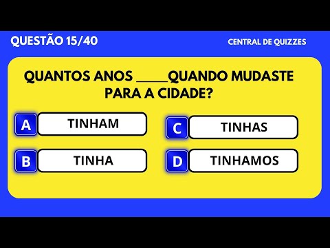 QUIZ DE GRAMÁTICA-LÍNGUA PORTUGUESA | 40 QUESTÕES DE GRAMÁTICA