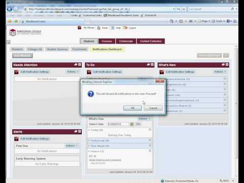 Blackboard Learn 9 Student Guide Notifications Dashboard Avi