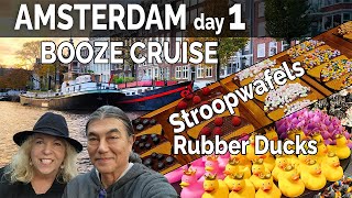 NETHERLANDS - Amsterdam - Booze Cruise, Stroopwafels, Rubber Ducks - Walking Tours - Travel Vlog