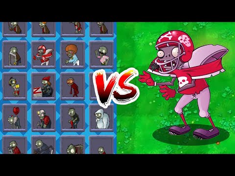 PVZ 1 Challenge - Hypno Football Zombie Vs All Zombies - Who Will Win?