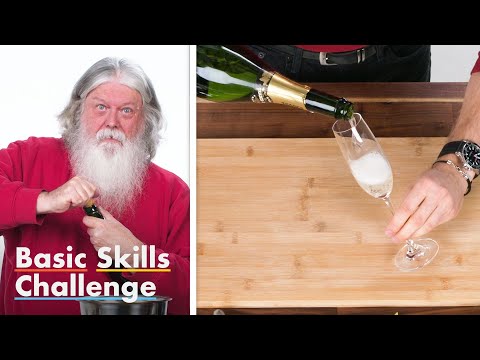 50 People Try To Open A Champagne Bottle | Basic Skills Challenge | Epicurious