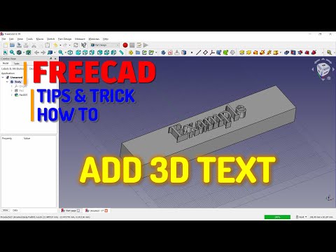 FreeCAD How To Add 3D Text