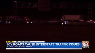 Icy roads snarl I-75