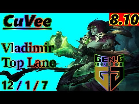 CuVee as Vladimir Top Lane - S8 Patch 8.10 - Korean Challenger - Full Gameplay