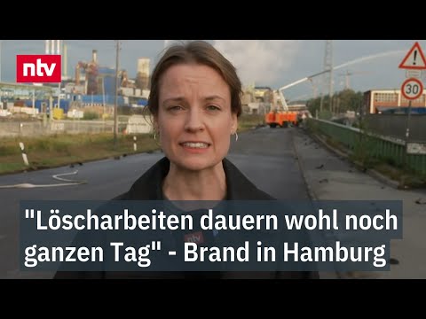 "Löscharbeiten dauern wohl noch ganzen Tag" - Explosionen nach Brand in Hamburg