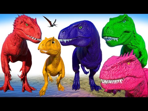 Catwoman Giganotosaurus Vs Atom Shin Godzilla T-REX I-REX Jurassic World Evolution 2 Dinosaurs Fight