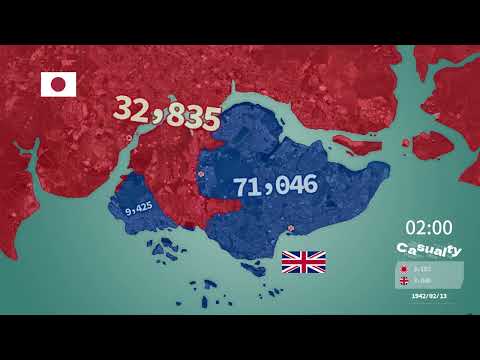 1942 The Fall of Singapore Animated Map丨Battle of Singapore