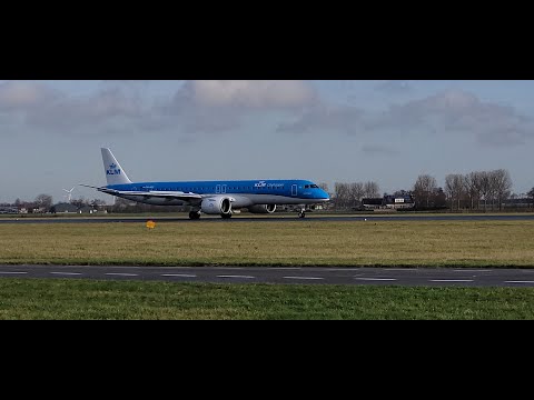 KLM Embraer E195-E2 Landing At Schiphol Airport