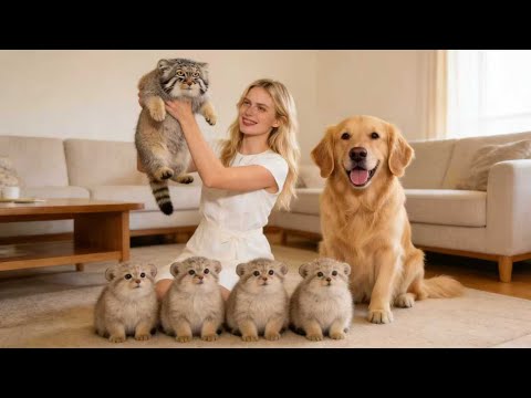 Golden Retriever Raises a Wild Pallas's Cat - A 10 Year Friendship.