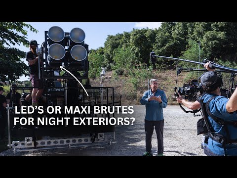 How to Light Large Night Exteriors: LEDs vs. Maxi Brutes for Depth and Contrast