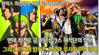 [원피스 최신정보]연재 최초로 공개된 샹크스 해적단 정보 그리고 드디어 밝혀진 조로와 우시마루의 관계