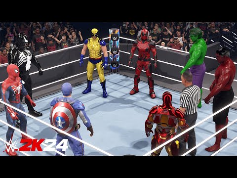 Best Marvel's Avengers Tag Teams | Elimination Match  - WWE 2K24 - PS5 [4K 60FPS]