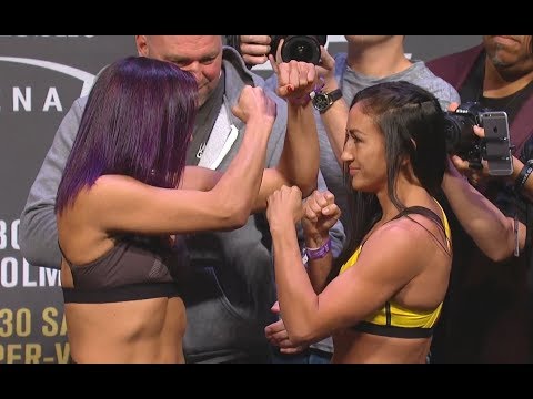 Cynthia Calvillo vs. Carla Esparza - Weigh-in Face-Off - (UFC 219: Cyborg vs. Holm) - /r/WMMA