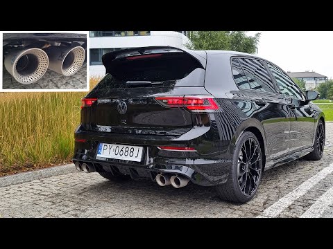 VW Golf R 8.5 Akrapovic exhaust sound, cold start, revs, acceleration, launch control