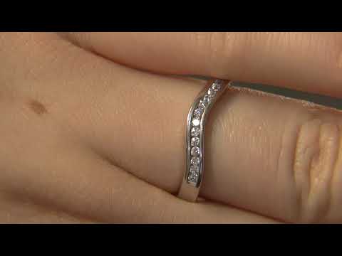 WR5004 -  0.16 Carat Curved Ladies Diamond Wedding Ring