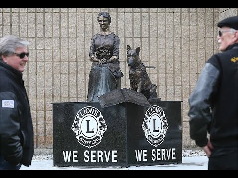 Windsor Downtown Lions Club unveils Helen Keller statue