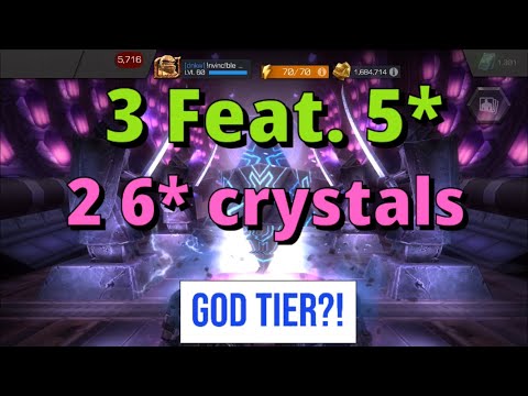 3 Feat. 5*(Hunting for Red Guardian) 2 basic 6* crystals opening! #MCOC(Marvel Contest of Champions)
