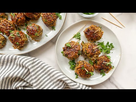 Vegetarian Lentil and Mushroom BBQ "Meatballs" Recipe