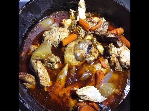 Cooking Dr. Pepper Chicken in a dutch oven