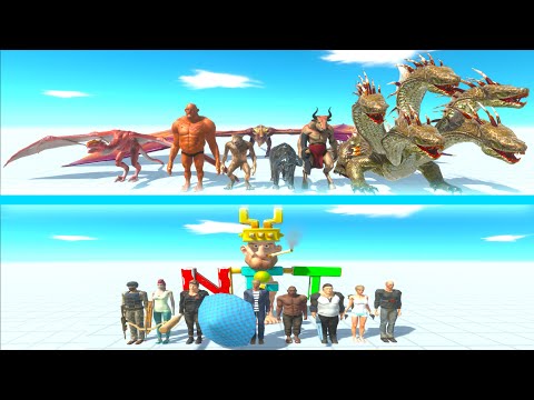 FANTASY Team vs MODERN HUMANS Team - Animal Revolt Battle Simulator ARBS