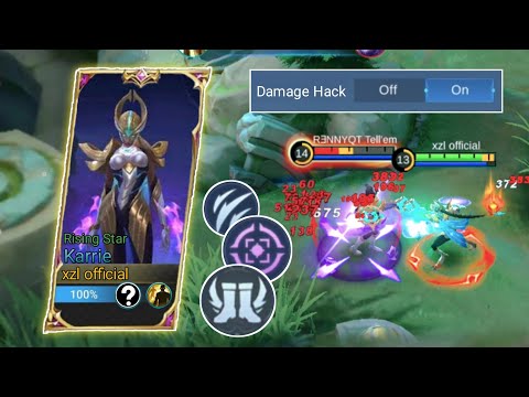 KARRIE BEST NEW EMBLEM SET IN SIDELANE FOR DAMAGE HACK🔥 MLBB