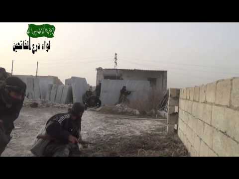 اشتباكات خلال اقتحام حاجز السلام من قبل لواء درع الفاتحين ضمن معركة السيطرة على خان شيخون