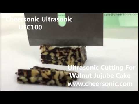 ultrasonic walnut jujube cake  cutting machine (www.cheersonic.com)