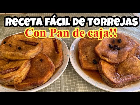COMO HACER TORREJAS DE PAN DE CAJA Y MIEL CON AZÚCAR O PILONCILLO, ESTAS SON TORREJAS FACILES