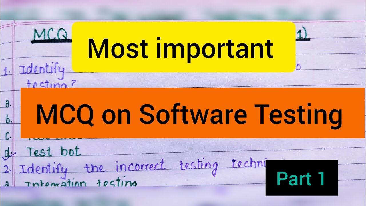 MCQ on software testing (part 1) | software testing mcq questions