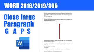 How to close large paragraph gaps in Word
