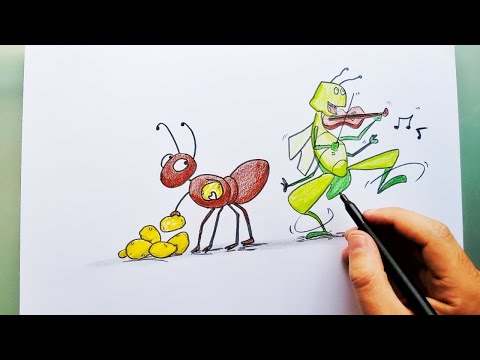 Comment dessiner la cigale et la fourmi facilement