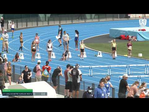 U11 Girls 80m Hurdles Heat 2: 2021 State Combined Events Championships // LAVicTV